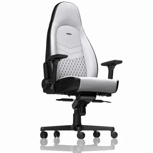 Scaun Gaming Noblechairs Icon, PU Piele, Alb/Negru