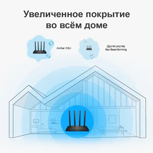 Беспроводной маршрутизатор TP-LINK Archer C6U, Чёрный