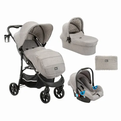 Stroller Kikka Boo 3 in 1 Selina, Light Grey