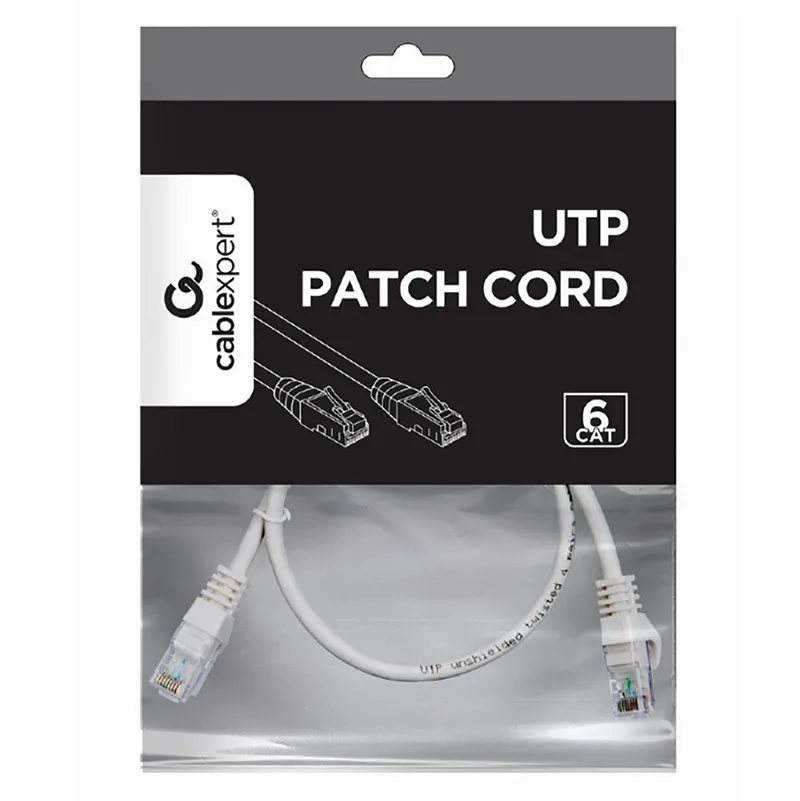 Patch cord Cablexpert PP6U-0.5M, Cat6 UTP, 0,5m, Gri