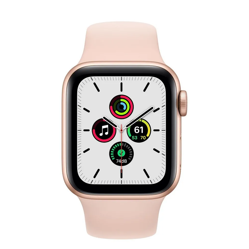 Apple Watch SE 40mm Aluminum Case with Pink Sand Sport Band, MYDN2 GPS, Gold