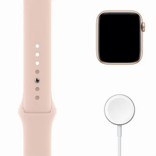 Apple Watch SE 40mm Aluminum Case with Pink Sand Sport Band, MYDN2 GPS, Gold