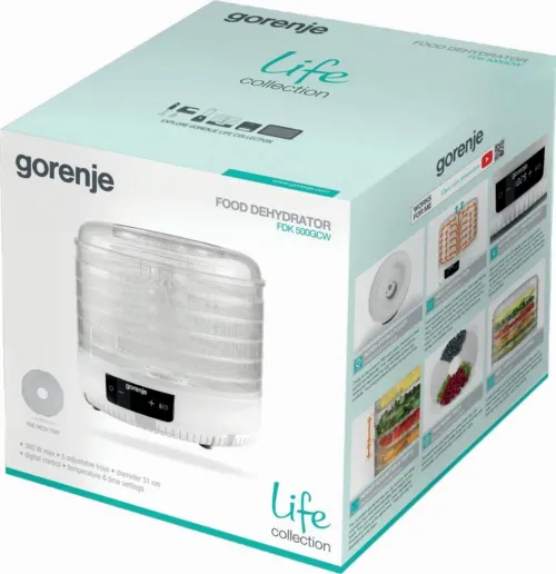 Deshidrator de fructe Gorenje FDK500GCW, Alb