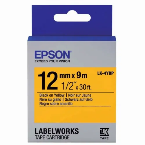 Cartuş de bandă Epson LK-4YBP, 12 mm x 9 m