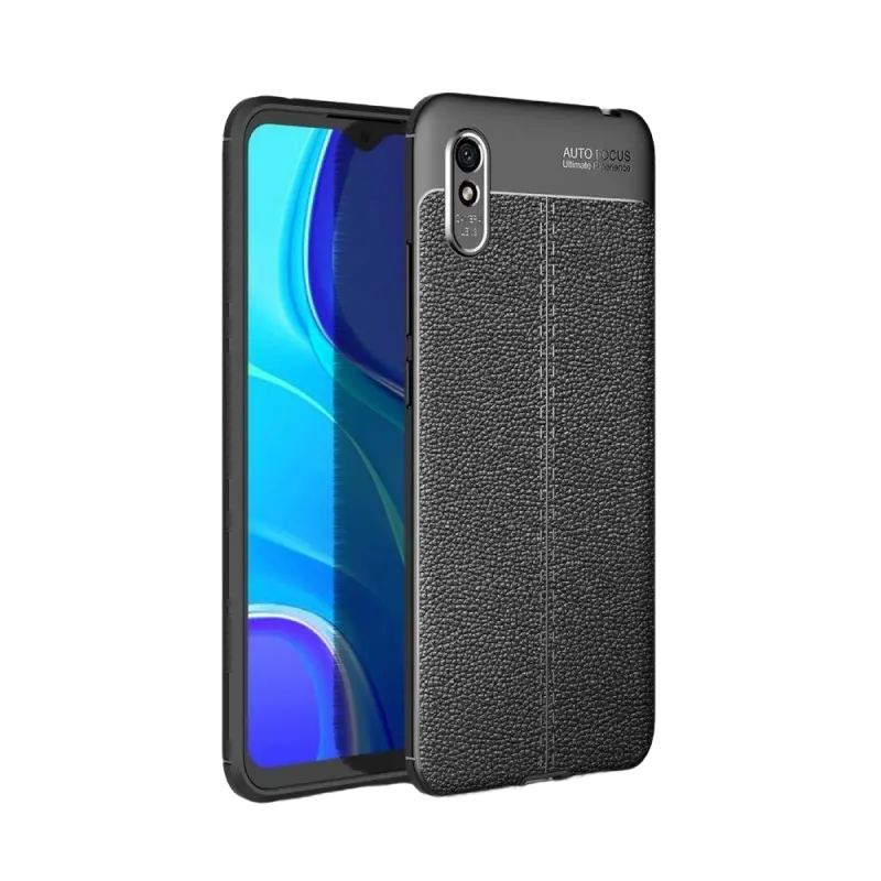 Husă Xcover RedMi 9A - Leather, Negru