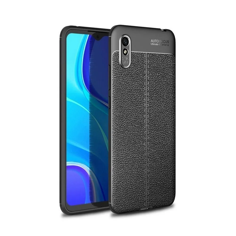 Husă Xcover RedMi 9A - Leather, Negru