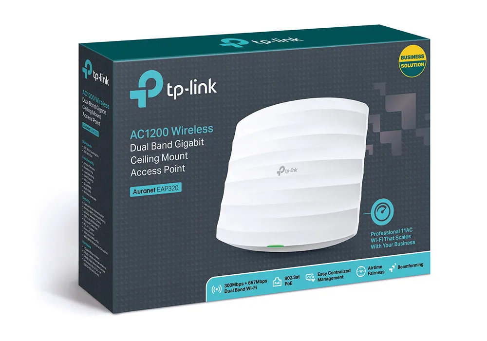 Punct de acces fără fir TP-LINK EAP320, 300 Mbps, 867 Mbps, Alb