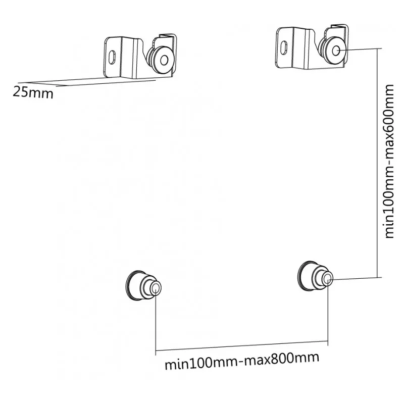 Suport fixat pe perete Reflecta Multi-Slim 70-8060, Negru