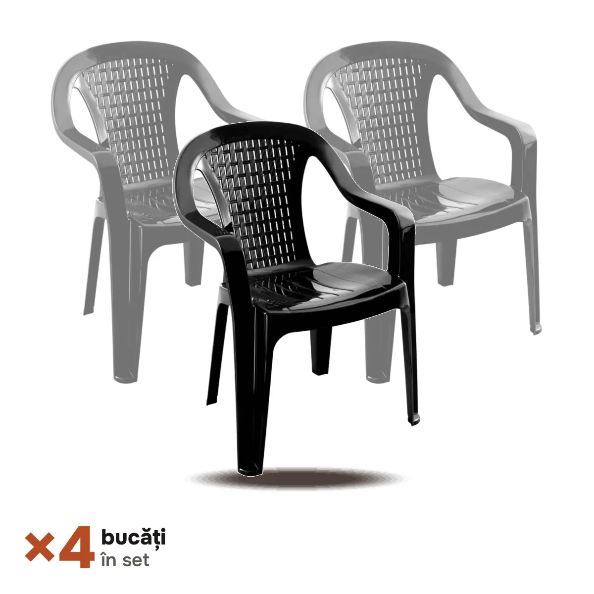 TikTok Set de 4 scaune Scaun Valerija Varijant (antracit)