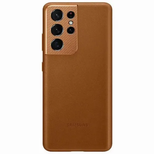 Чехол Samsung Leather Cover for Galaxy S21 Ultra, Коричневый