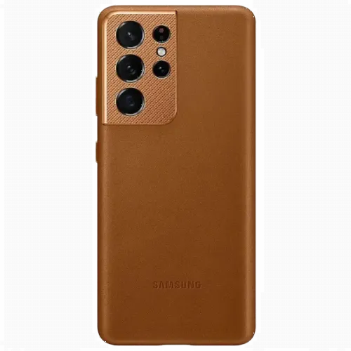 Чехол Samsung Leather Cover for Galaxy S21 Ultra, Коричневый