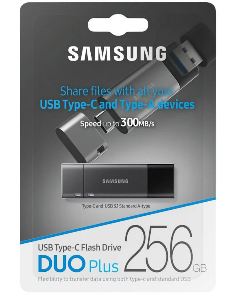 USB Flash накопитель Samsung DUO Plus, 256Гб, Серый/Чёрный