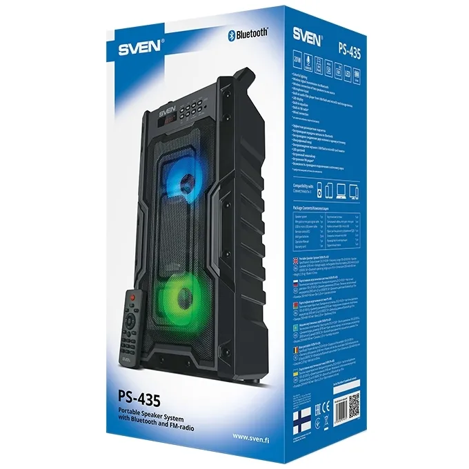 Портативная колонка SVEN PS-435, Чёрный