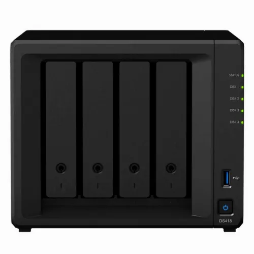 Stocare atașată la rețea SYNOLOGY DS418, Negru