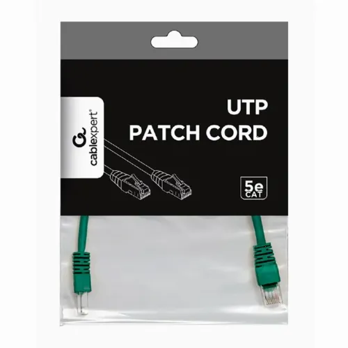 Patch cord Cablexpert PP12-0.25M/G, CAT5e UTP, 0,25m, Verde