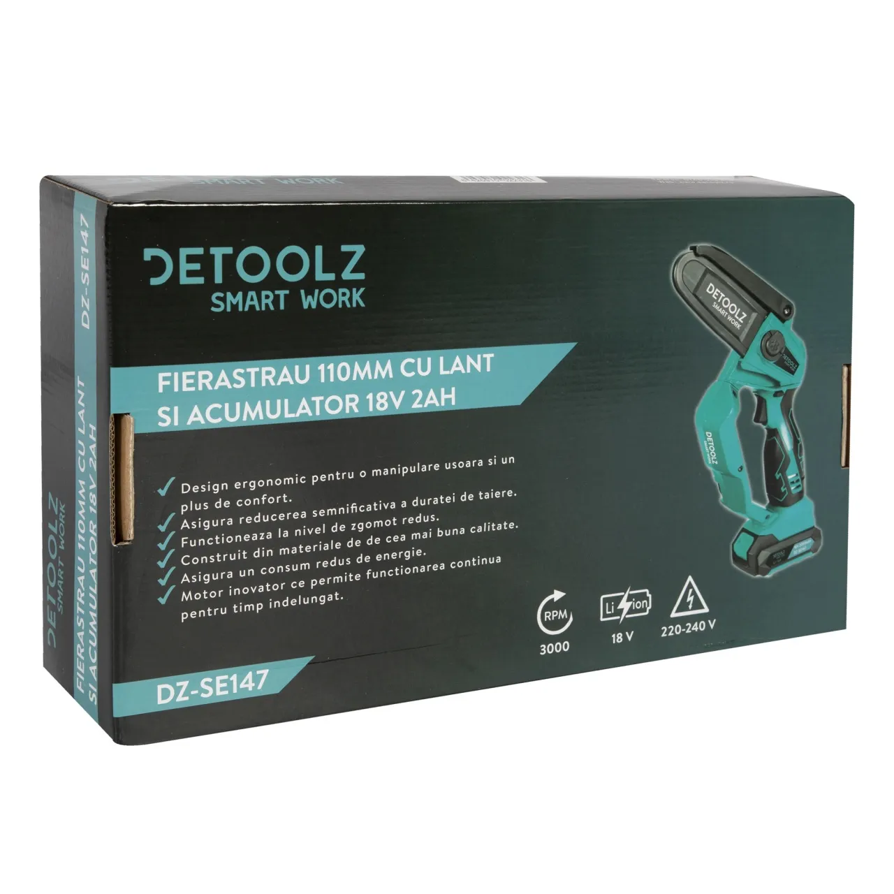 Fierăstrău cu lant pe acumulator Detoolz 110mm 18V 2Ah  — 6