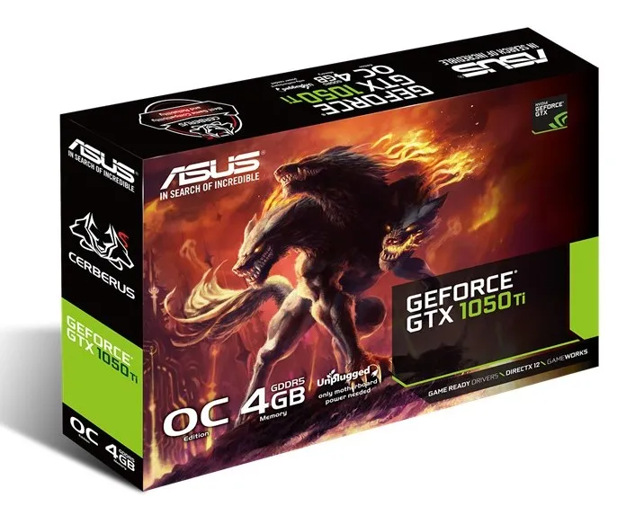 Placă Video ASUS CERBERUS-GTX1050TI-O4G,  4GB GDDR5 128bit
