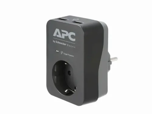 Сетевой фильтр APC Essential SurgeArrest PME1WU2BRS, 1 Розеток, Чёрный