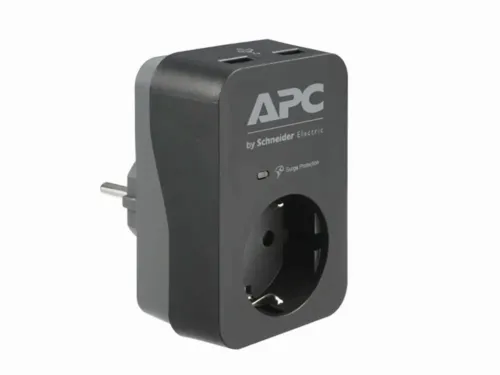 Сетевой фильтр APC Essential SurgeArrest PME1WU2BRS, 1 Розеток, Чёрный