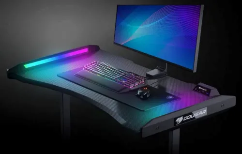 Gaming Desk Cougar MARS, Width 1500mm, Heigh 750 / 800 / 850 mm, Dual-sided RGB Lighting Effects