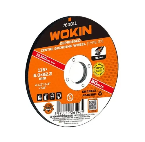 Шлифовальный диск по металлу Wokin 180x6.0x22.2 мм