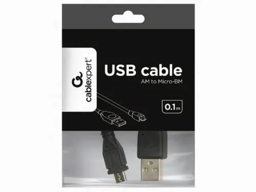 Cablu încărcare și sincronizare Cablexpert CCP-mUSB2-AMBM-0.1M, USB Type-A/micro-USB, 0,1m, Negru
