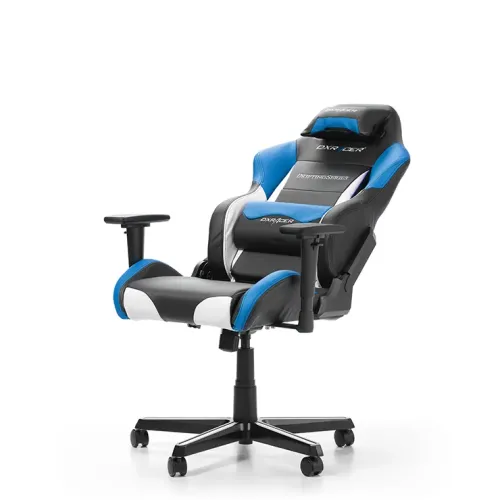 Игровое кресло DXRacer Drifting, Искусственная кожа, Чёрный/Белый/Синий