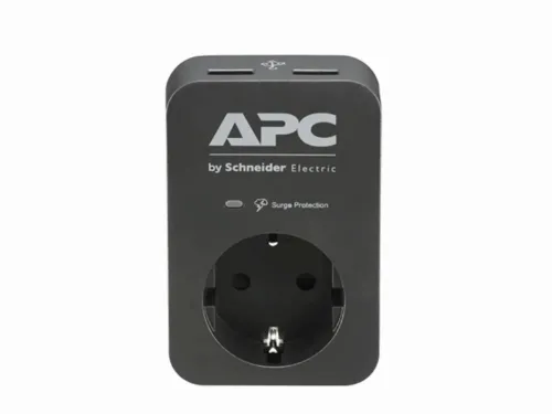 Сетевой фильтр APC Essential SurgeArrest PME1WU2BRS, 1 Розеток, Чёрный