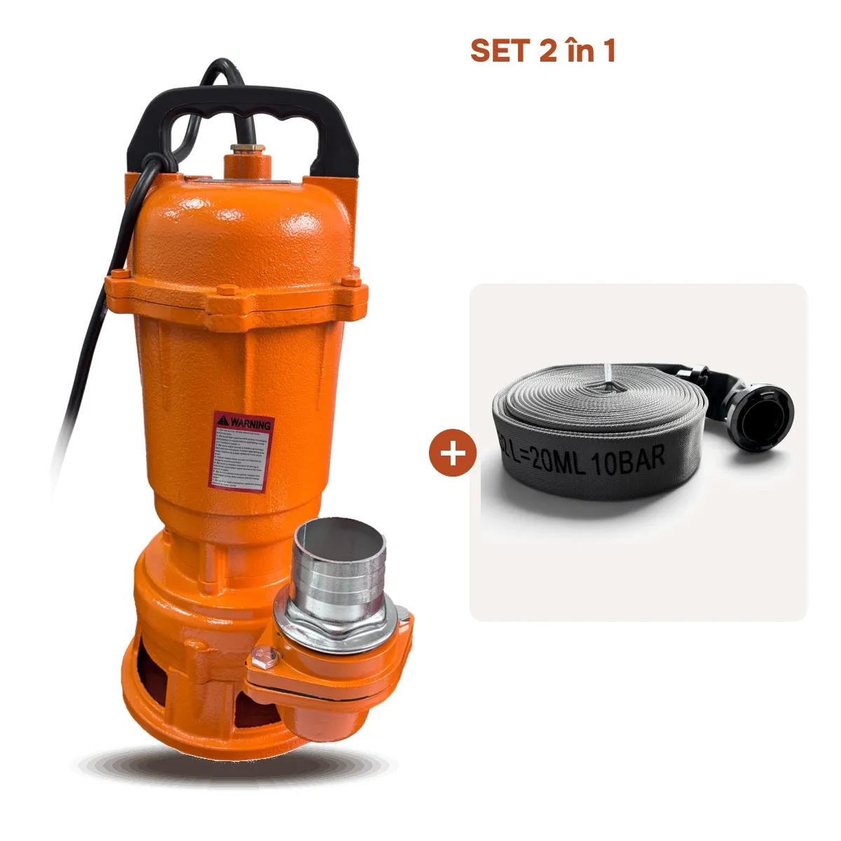 TikTok Pompa submersibila TECHNOWORKER DWP550W + Furtun refulare tip C 10 bar IR 20ML