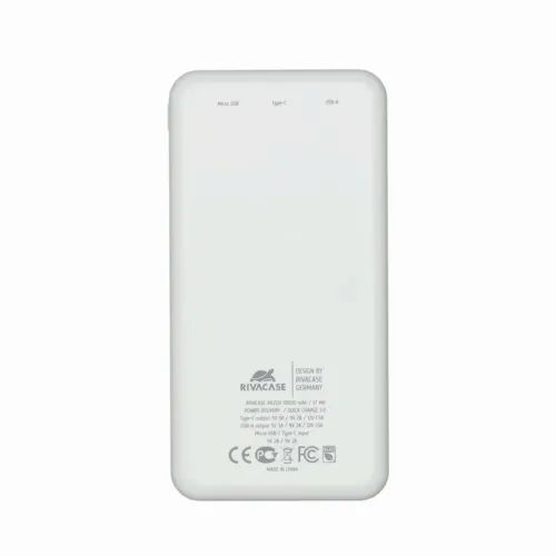 Power Bank Rivacase 10000 mAh QC 3.0/PD, VA2531, White