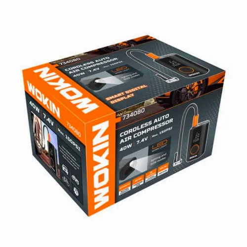 Compresor auto fara fir Wokin 7.4V 40W 150PSI