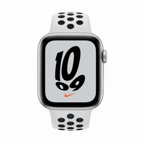 Умные часы Apple Watch SE MKQ73, 44мм, Алюминиевый корпус с спортивным ремешком Pure Platinum/Black Nike