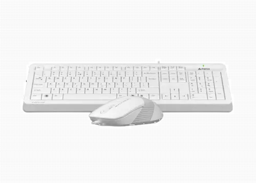 Set Tastatură + Mouse A4Tech F1010, Cu fir, Alb/Gri