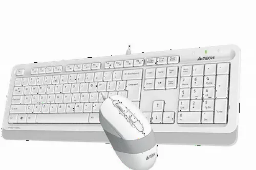 Set Tastatură + Mouse A4Tech F1010, Cu fir, Alb/Gri