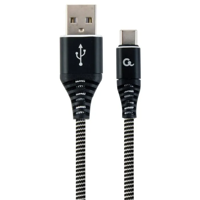 Кабель для зарядки и синхронизации Cablexpert CC-USB2B-AMCM-2M-BW, USB Type-A/USB Type-C, 2м, Чёрный