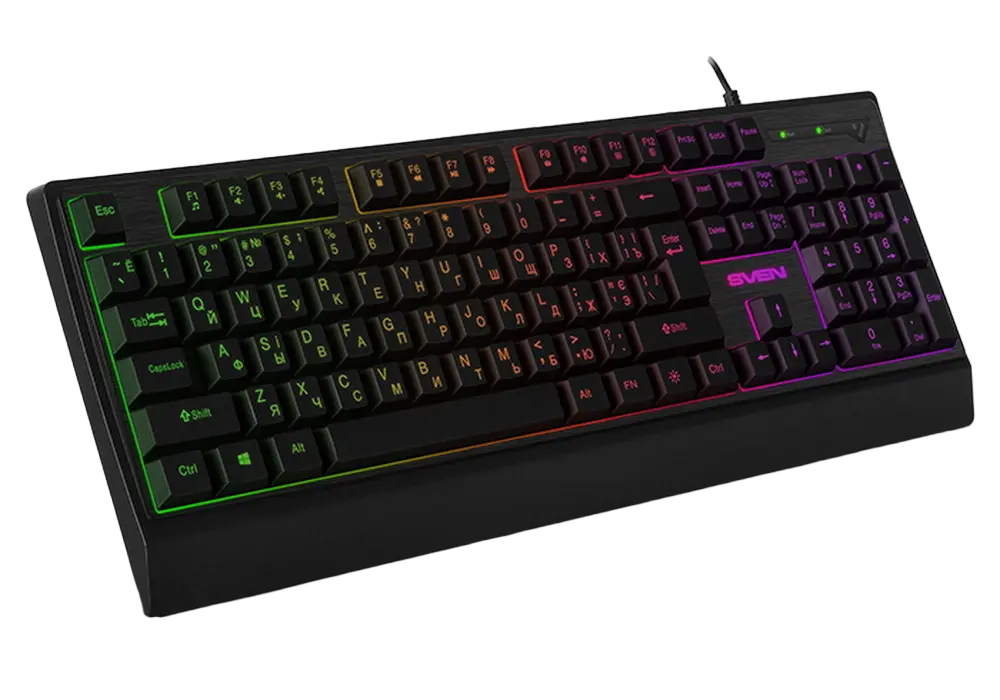 Gaming Keyboard SVEN KB-C7150EL, Multicolored backlit, 12 Fn keys, Black, USB