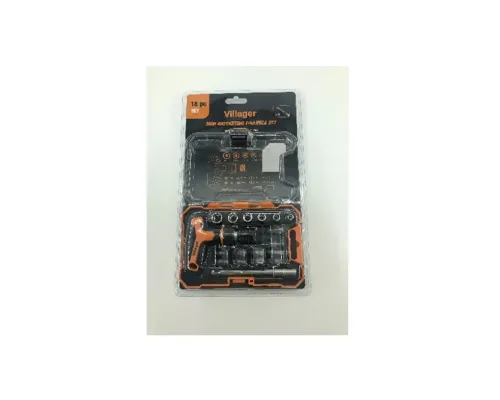 Set cu mâner T cu clichet mini 18 pcs
