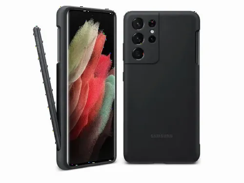 Чехол Samsung Galaxy S21 Ultra Silicone Cover with S-Pen, Чёрный