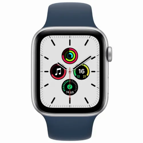 Умные часы Apple Watch SE MKQ43, 44мм, Алюминиевый корпус с спортивным ремешком Abyss Blue