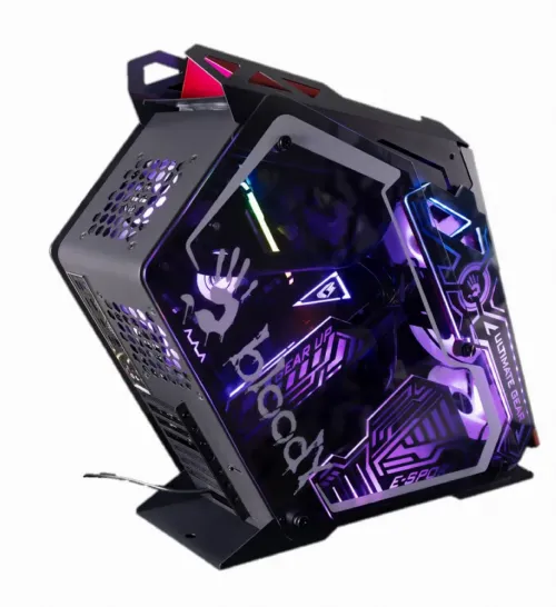 Carcasă PC Bloody GH-30, Midi-Tower, Fără sursă de alimentare, Negru/Rosu