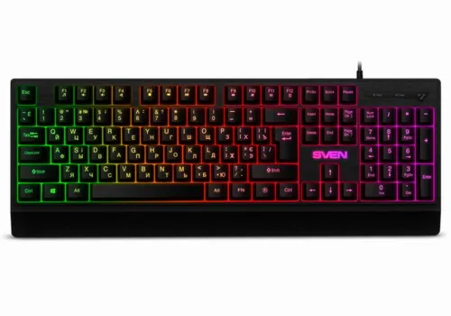 Gaming Keyboard SVEN KB-C7150EL, Multicolored backlit, 12 Fn keys, Black, USB