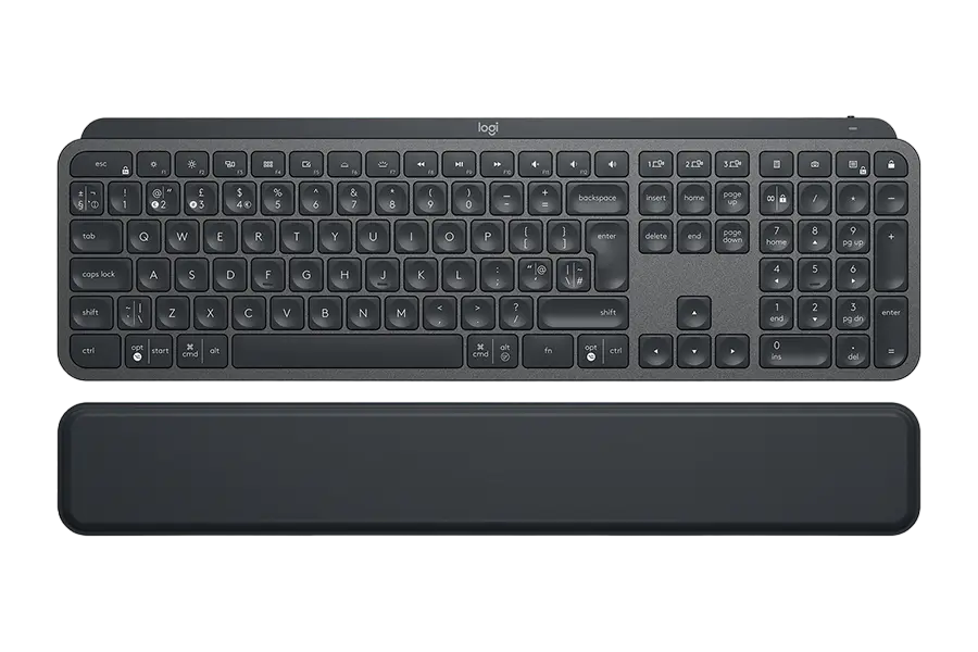 Wireless Keyboard Logitech MX Keys Plus, Premium typing, Metal plate, BT/2.4Ghz,Wrist Rest,US Layout