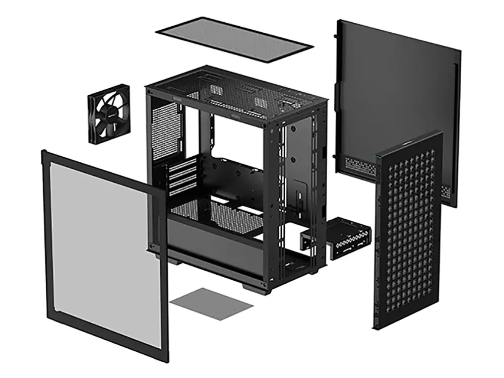 Carcasă PC Deepcool CH370, Mini-Tower, ATX PS2 , Negru