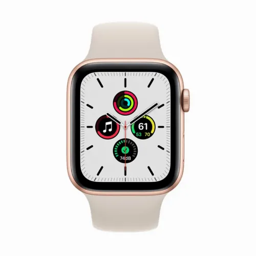 Умные часы Apple Watch SE MKQ53, 44мм, Алюминиевый корпус с ремешком Starlight Sport