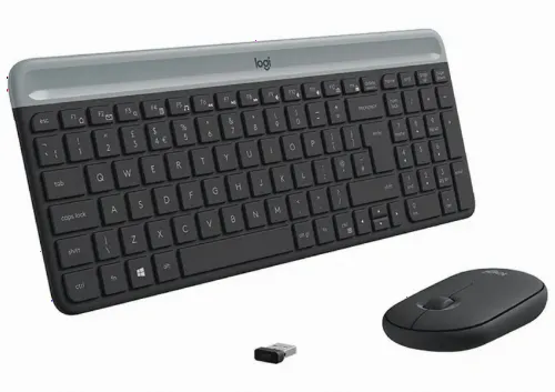 Wireless Keyboard & Mouse Logitech MK470, Ultra-thin, Compact, Quiet typing, US Layout, Graphite