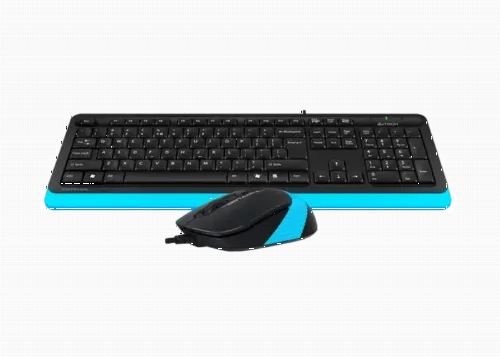 Set Tastatură + Mouse A4Tech F1010, Cu fir, Negru/Albastru
