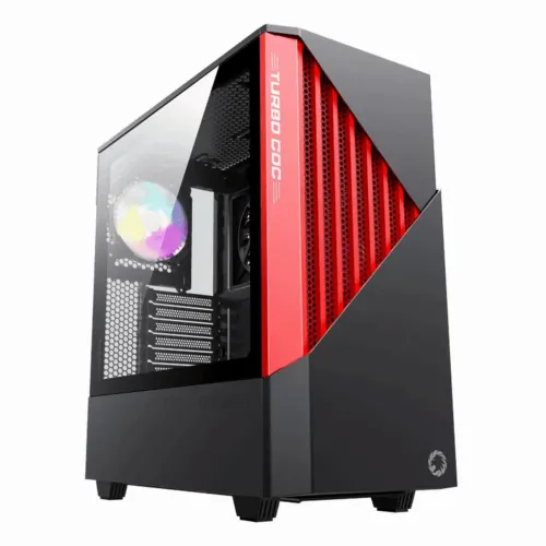 Компьютерный корпус Gamemax Contac COC, Midi-Tower, ATX, Черный/Красный