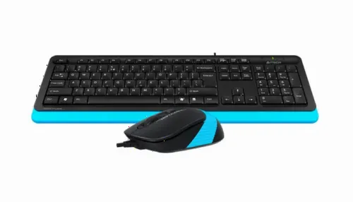 Set Tastatură + Mouse A4Tech F1010, Cu fir, Negru/Albastru