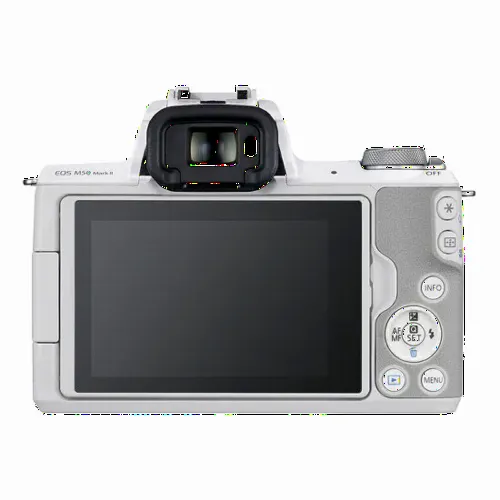 Aparat Foto Mirrorless Canon EOS M50 Mark II, White + EF-M 15-45 IS, Alb