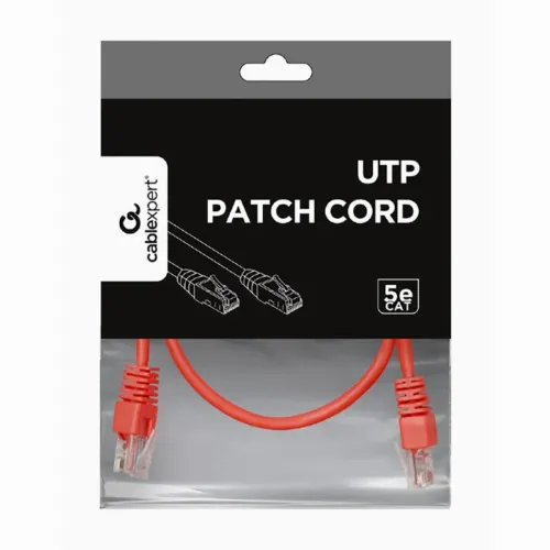 Patch cord Cablexpert PP12-0.25M/R, CAT5e UTP, 0,25m, Roșu